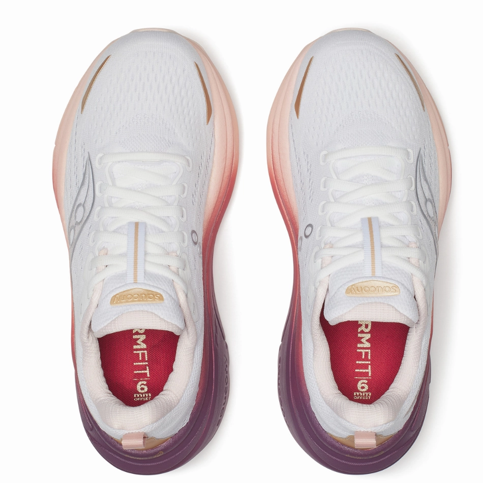 Saucony Women's Hurricane 25 Running Shoes in White/Cameo - Online Exclusive joint mobility