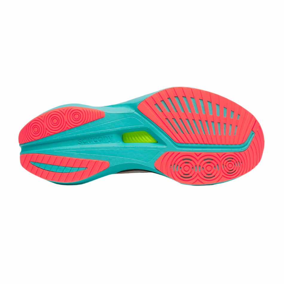 running in an iconic bridge area shoes Saucony Men's Endorphin Speed 5 Running Shoes in White/Mutant AW25