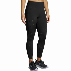 Brooks Method Womens 7/8 Running Tights - Black Flexible Layers Perfect Fit Flex