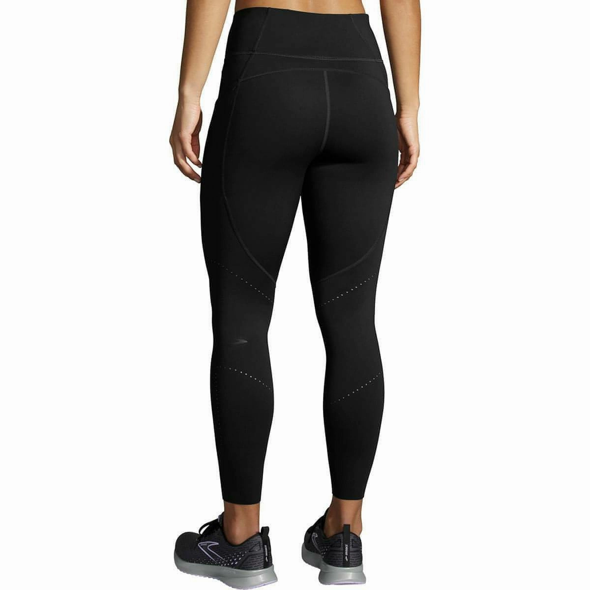Evening Walk Travel Enthusiast Casual Wearer Loose Fit Brooks Method Womens 7/8 Running Tights - Black