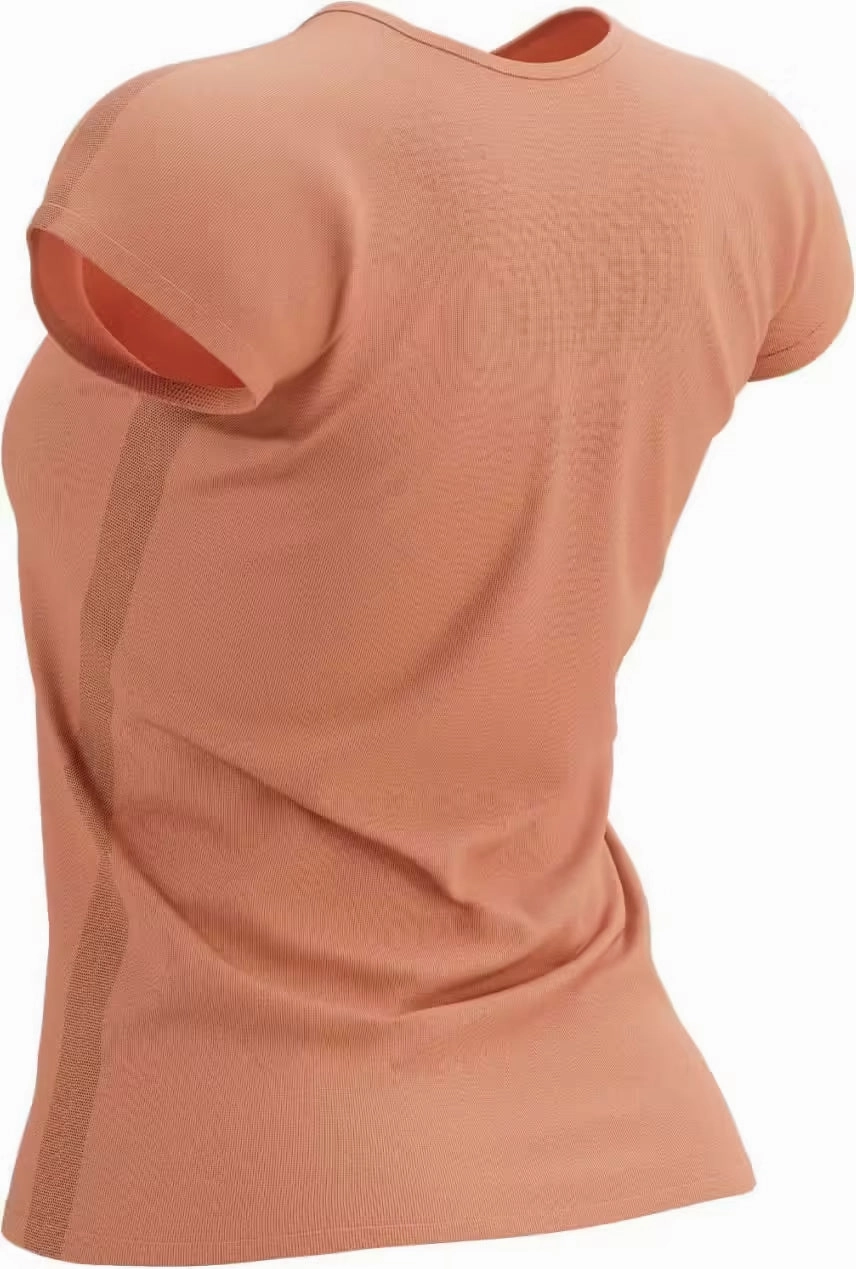 Easygoing Wear Reversible Design Concept Compressport Training Short Sleeve Womens Running Top - Orange
