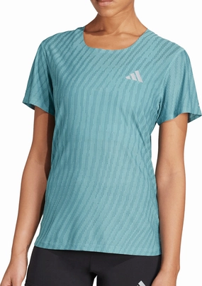 adidas ADI365 ClimaCool  Short Sleeve Womens Running Top - Green Bold colors Comfy Touch
