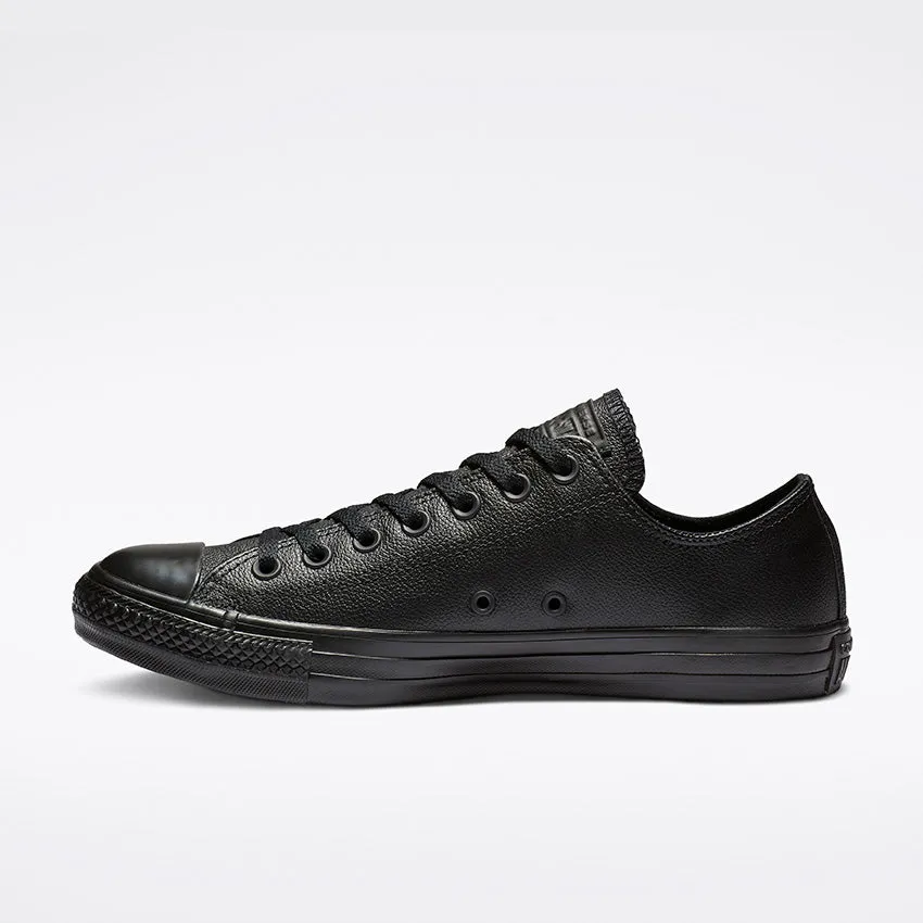 Converse Men's Chuck Taylor All Star Low Top Triple Black Leather Shoe Chill Mode
