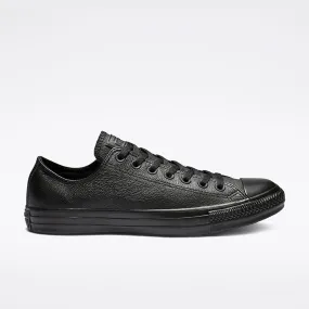 Converse Men's Chuck Taylor All Star Low Top Triple Black Leather Shoe Comfortable Support