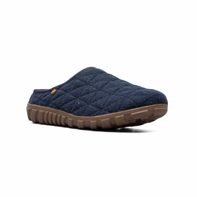 Bogs Snowday II 78889-402 Slippers Women's  Blue Quilted Cozy Shoes JOBB1625 Easy To Slip