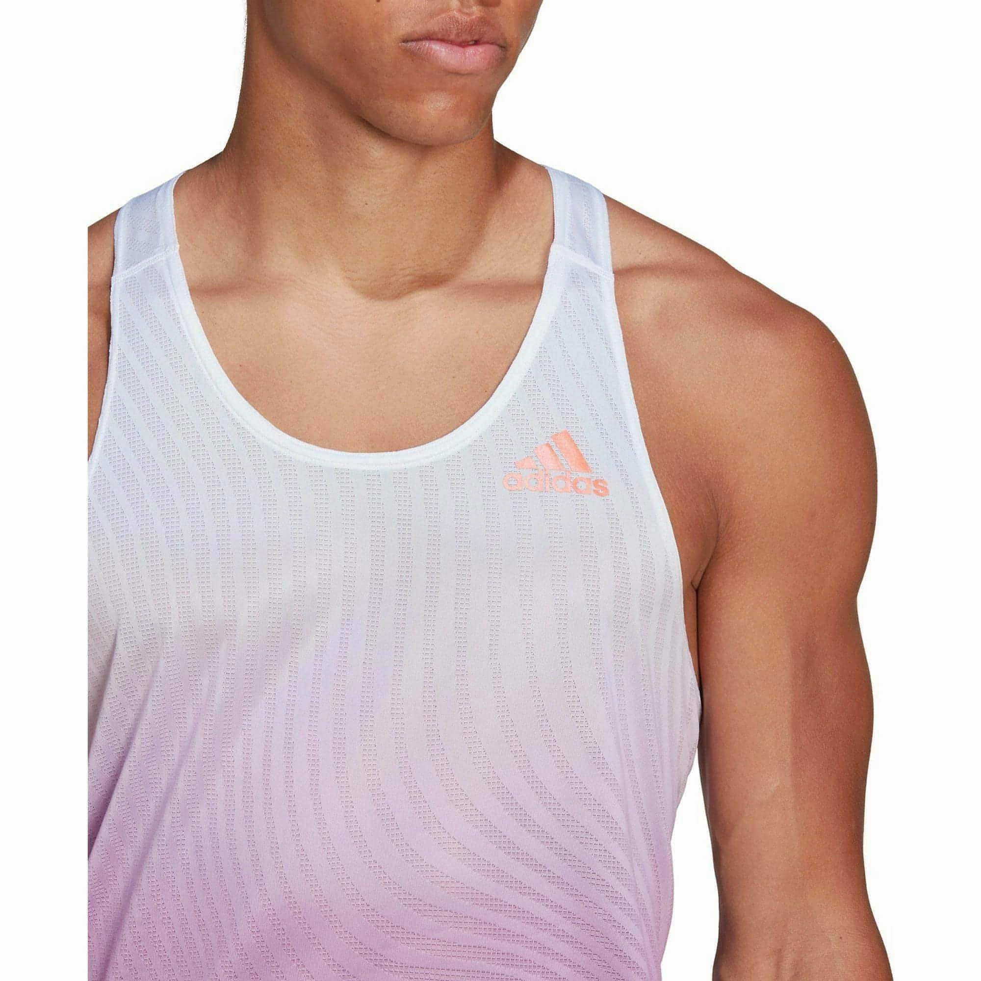 adidas Adizero Engineered Mens Running Vest - Purple Breathable mesh Elegant