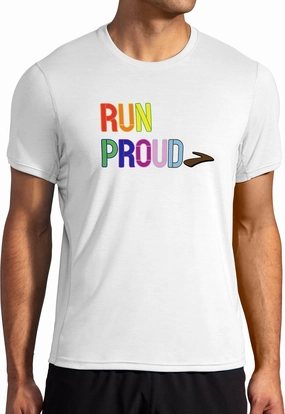 Brooks Distance Graphic Short Sleeve Mens Running Top - White Casual Wear