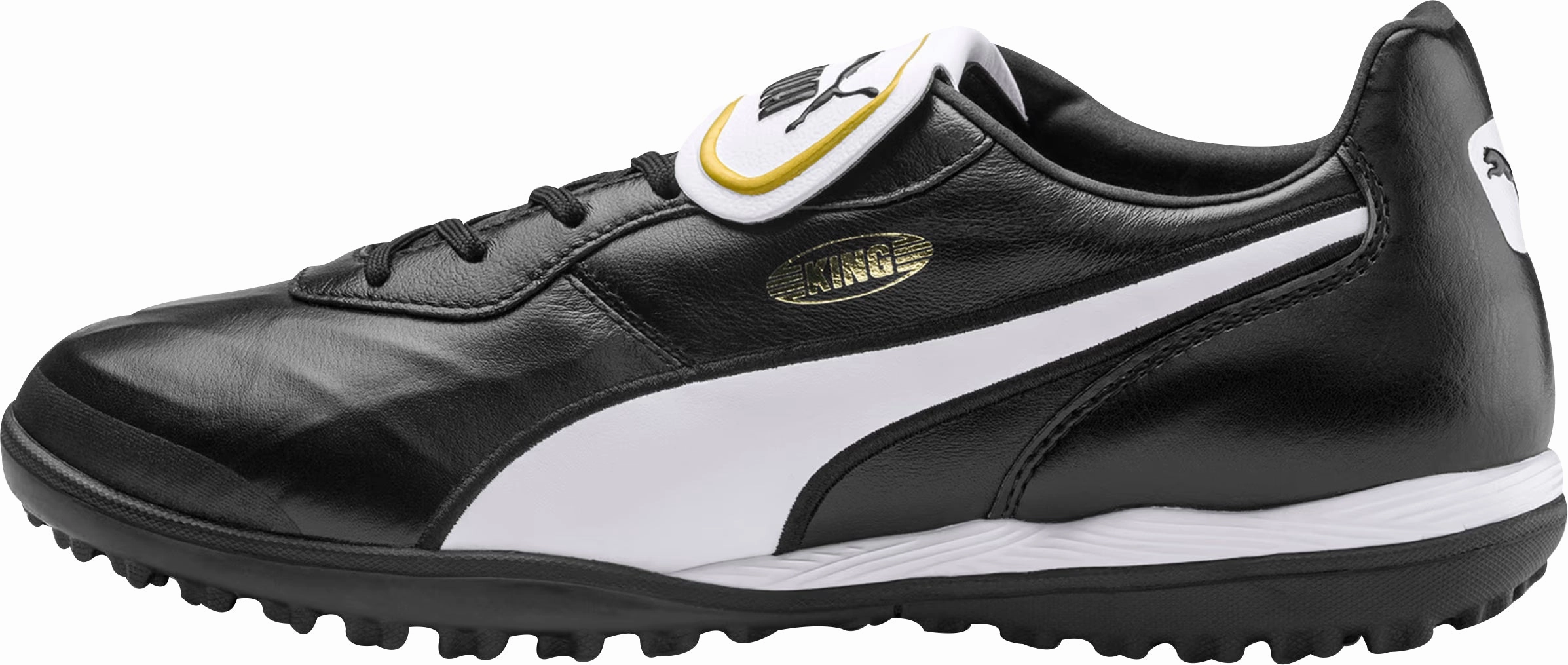 Stretchy Material Bend Support Puma King Top TT Astro Turf Mens Football Boots - Black