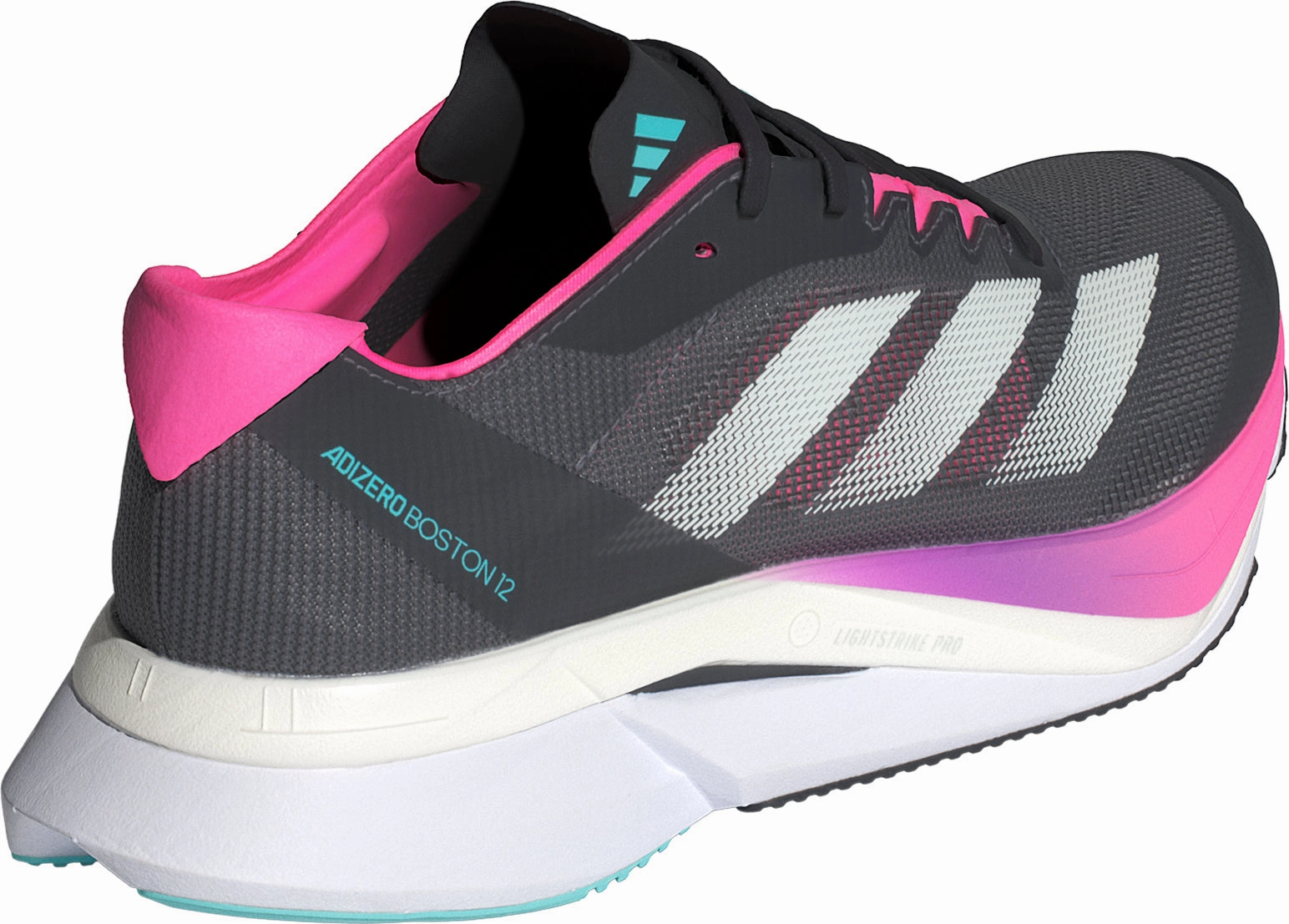 adidas Adizero Boston 12 Womens Running Shoes - Grey Stabilizing Helix Enhanced Lateral Stability