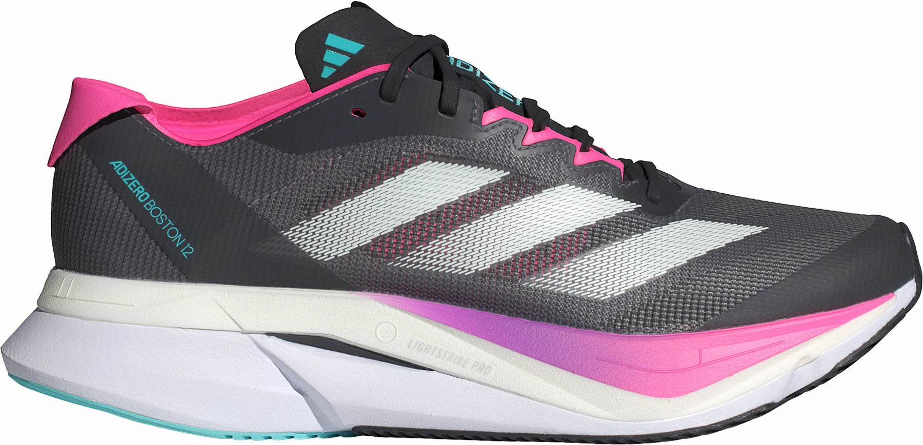 Ventilated Airflow Design RubberGrip adidas Adizero Boston 12 Womens Running Shoes - Grey