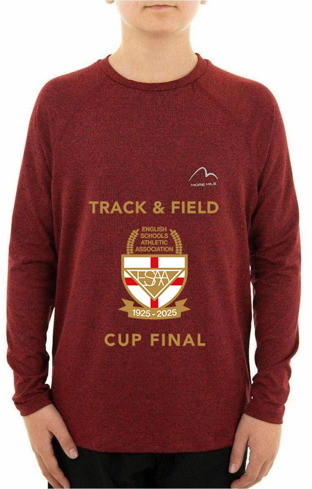 More Mile Train To Run ESAA Cup Final Long Sleeve Running Top - Red Comfy Photography