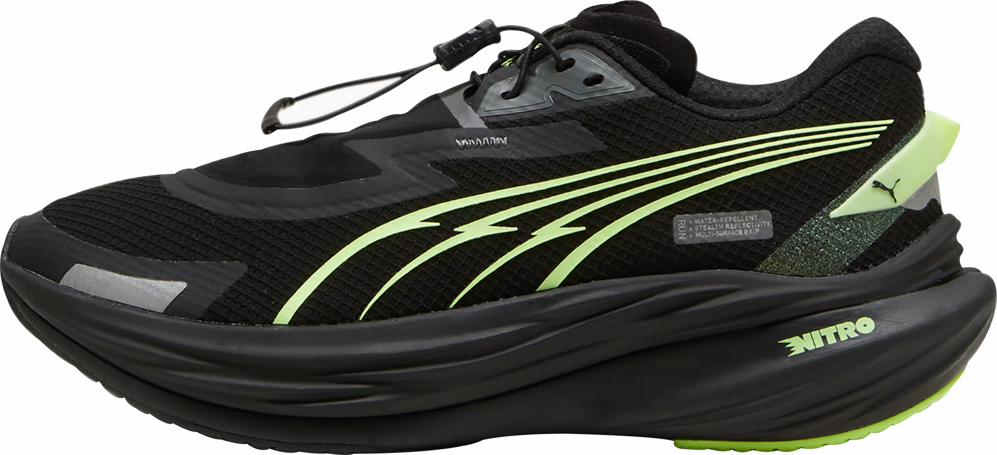 Puma Deviate Nitro 3 WTR  Womens Running Shoes - Black Breathable Design