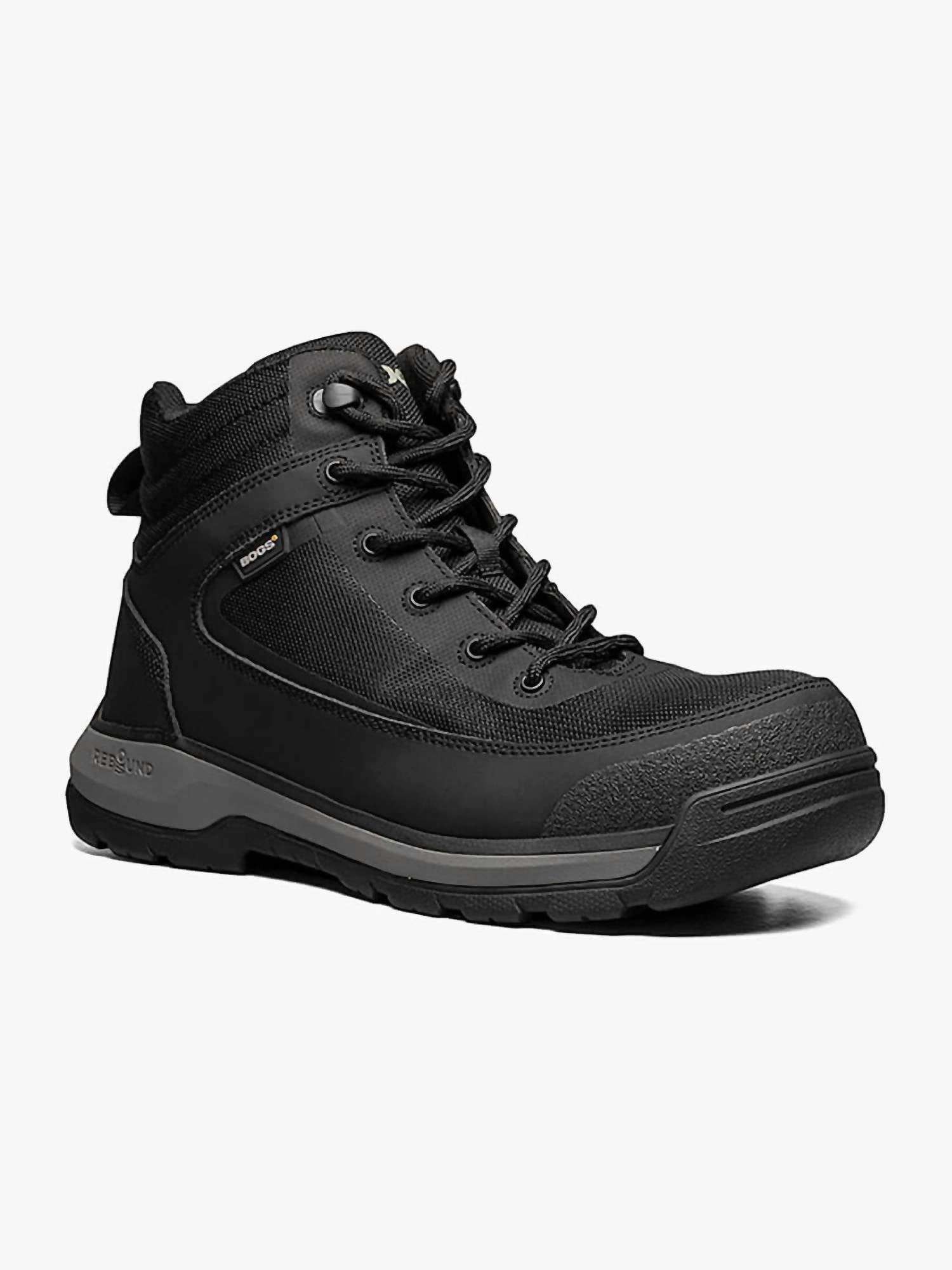 Men's Shale Mid Composite Toe Esd Boots In Black Anti-Slip Function Rugged Walk