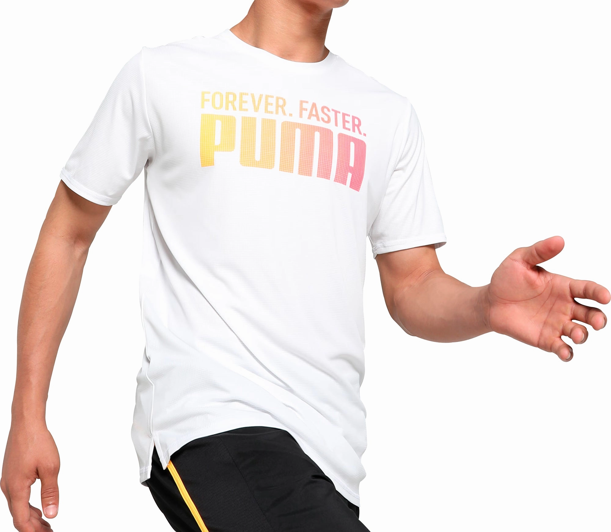 Puma Favourite Forever Faster Short Sleeve Mens Running Top - White All-day style Short sleeved breeziness
