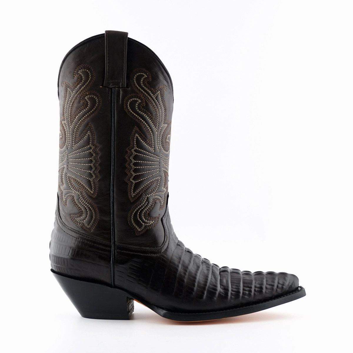 Grinders Brown Leather Western Cowboy Boots - Carolina High Quality Leather Shock Diffusing Heel
