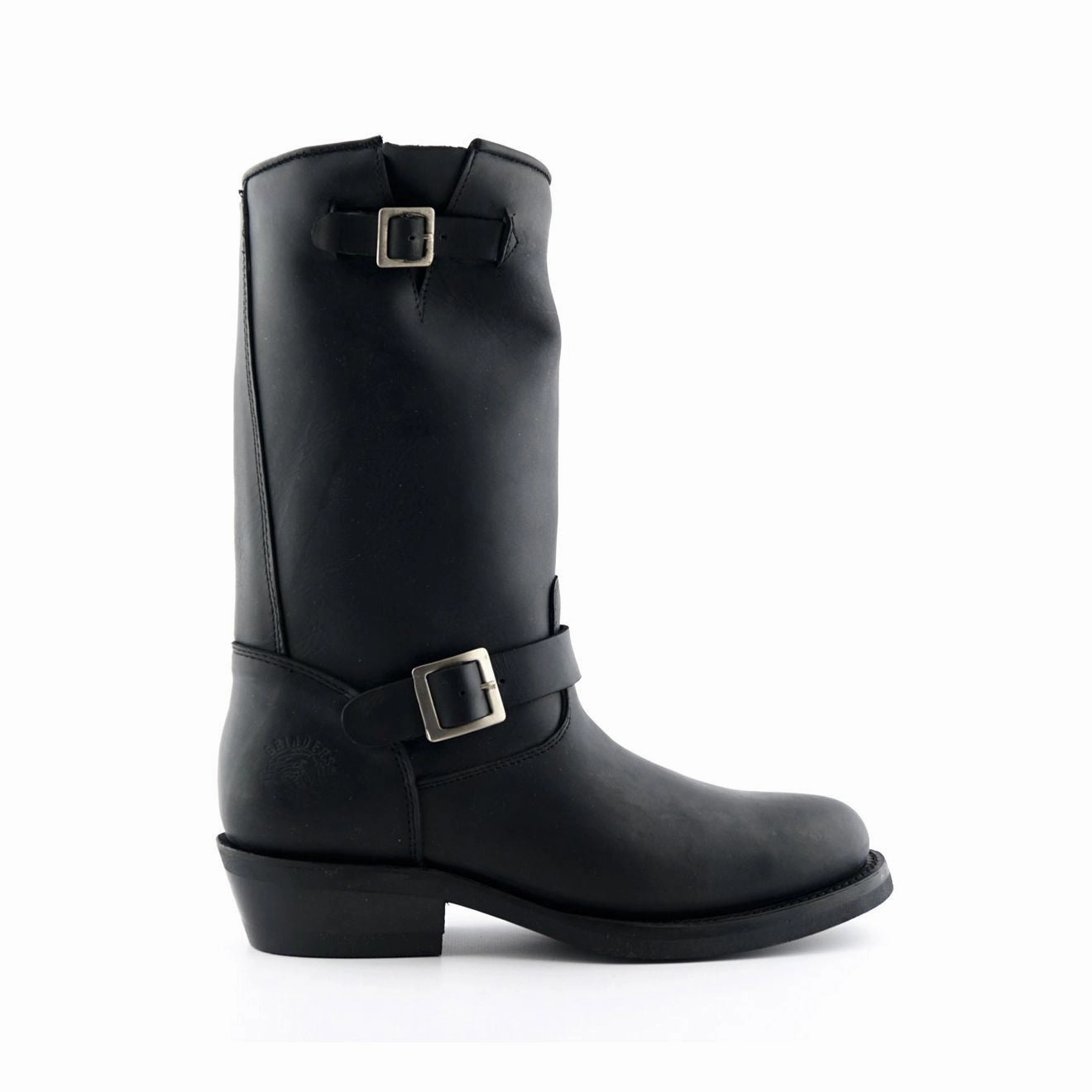 Grinders Unisex Black Smooth Sole Western Leather Boots-Rebel Light Weight Good Arch Support