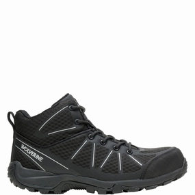 Subtle Lines Pull On Style Wolverine Amherst II CarbonMAX Work Boot Black  W201150-001 Men's