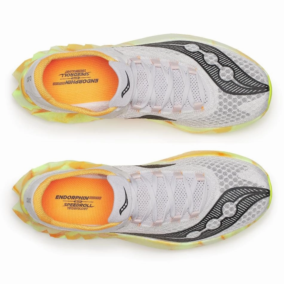 Responsive Foam Core Saucony Men's Endorphin Pro 4 Running Shoes in Fog/Peel SS25