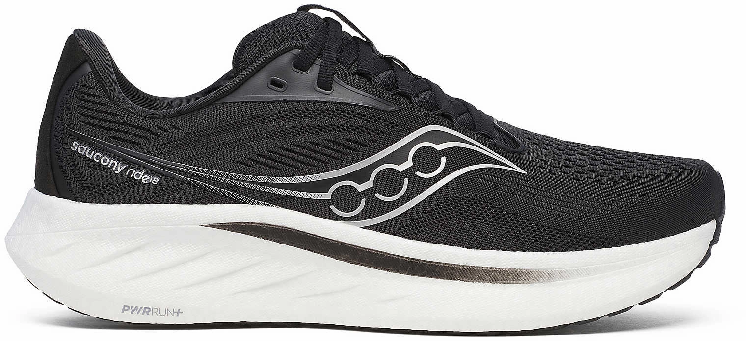 comfort - brand shoes Saucony Ride 18 WIDE FIT Mens Running Shoes - Black
