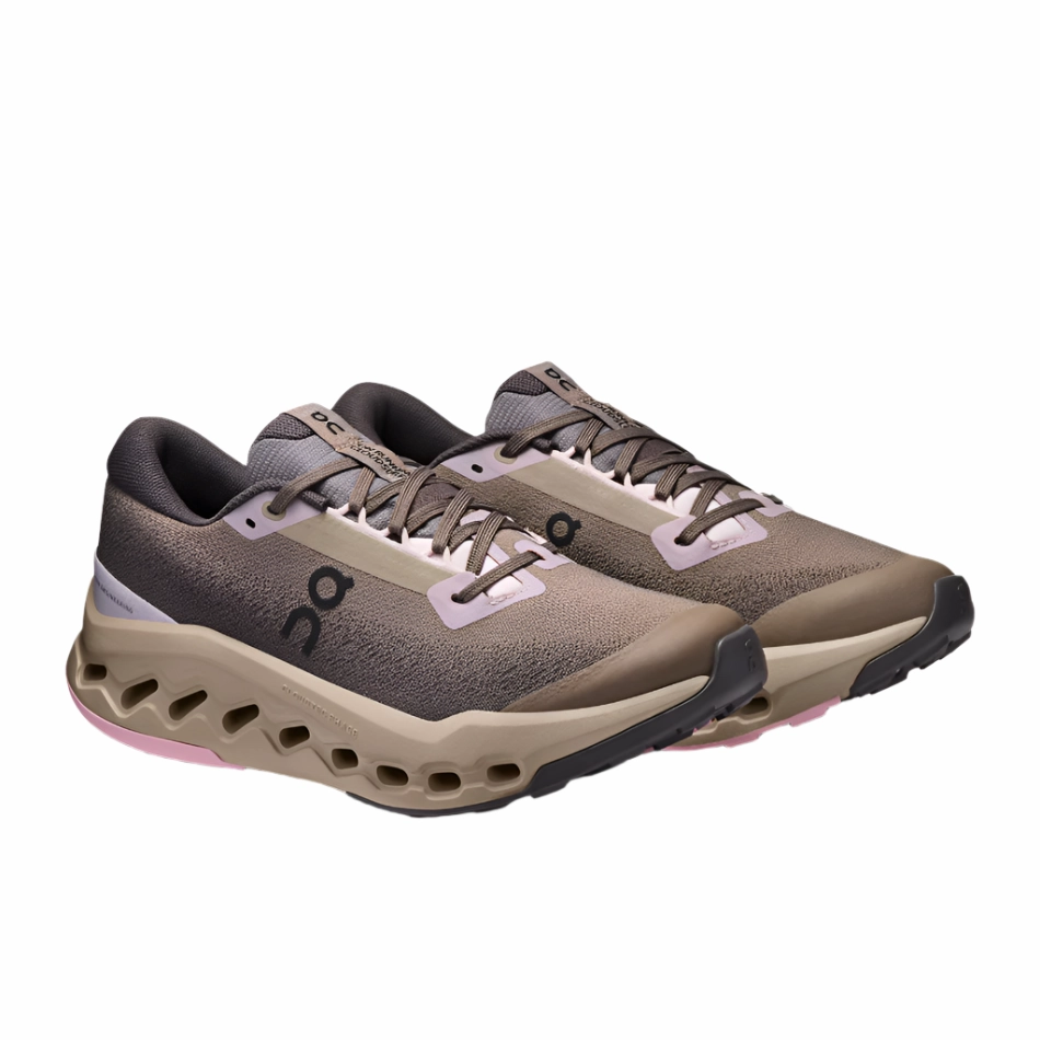 running in dry conditions Flex Fold Heel Structure On Women's Cloudsurfer Trail 2 Waterproof Running Shoes in Cinder/Desert AW25