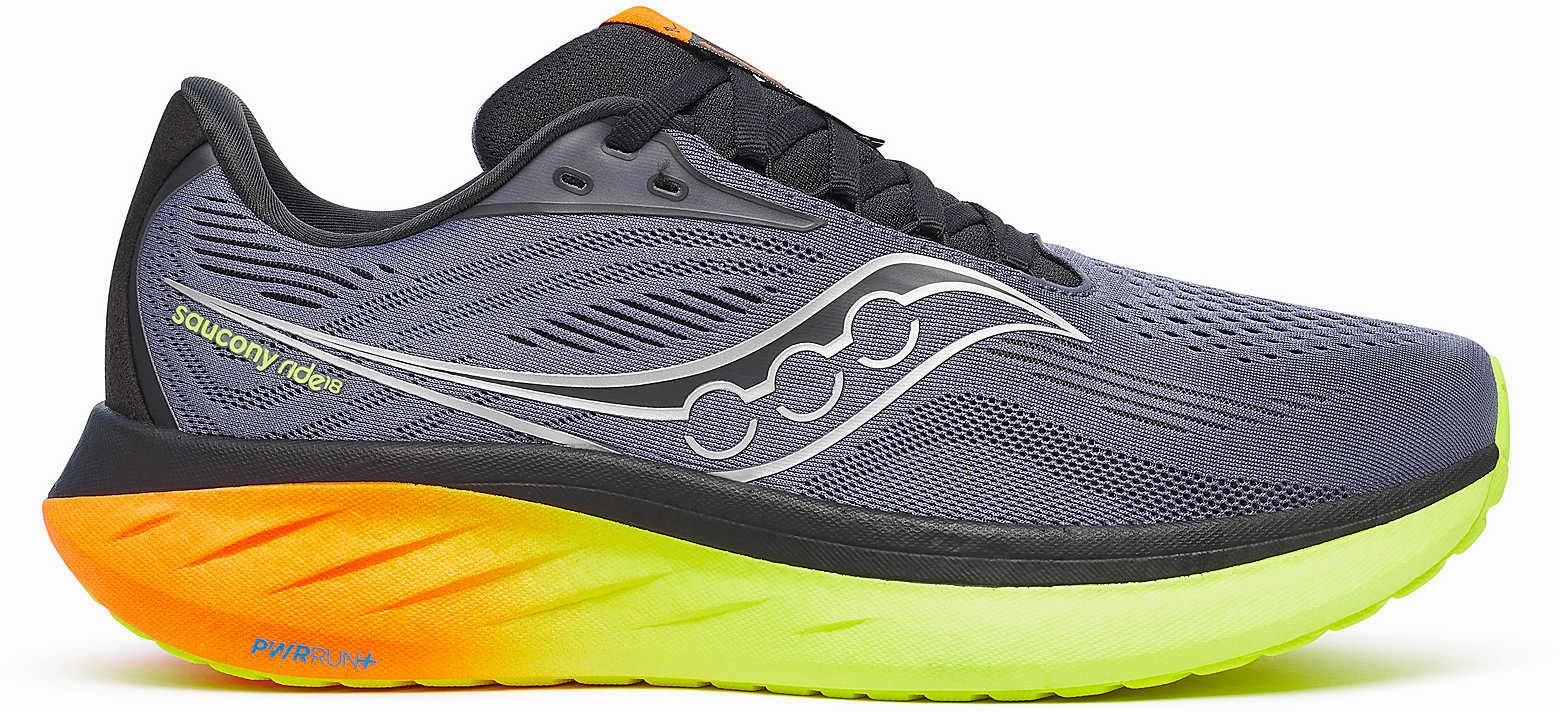 Saucony Ride 18 Mens Running Shoes - Grey Walk Balance Indoor Use