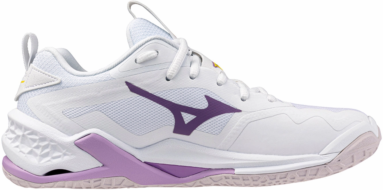Mizuno Wave Stealth Neo 2 Womens Netball Shoes - White Shock Ride