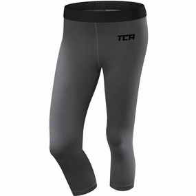 Pro Athlete Breathable Fabric TCA Pro Performance Endurance Womens 3/4 Capri Running Tights - Grey