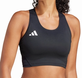 Non Irritating Seam Finish adidas Adizero Essentials Womens Running Crop Top - Black