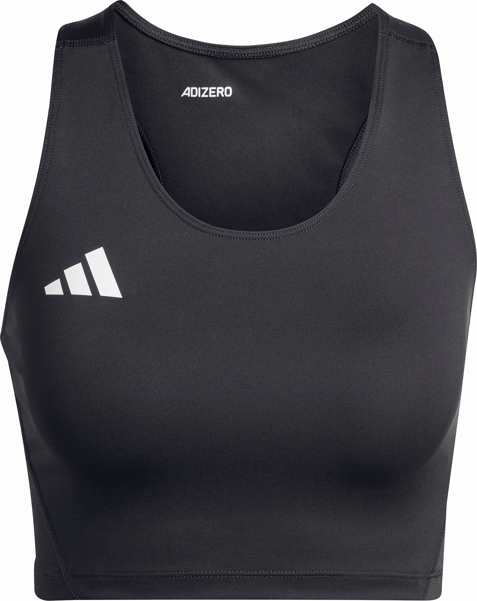 adidas Adizero Essentials Womens Running Crop Top - Black man made Anti Slip Grippers