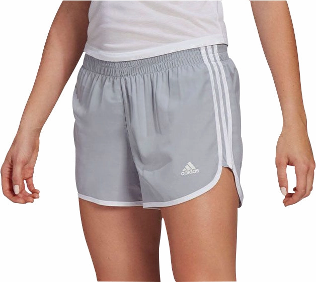 adidas 3 Inch Marathon 20 Womens Running Shorts - Grey Eco Friendly Dye Process ZipperedSecurity