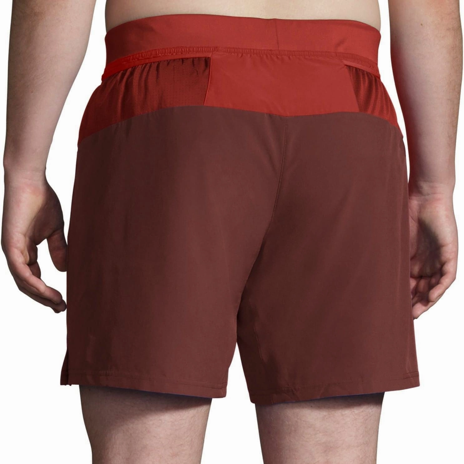 Stretchable Waistband Classic Comfort Brooks Sherpa 7 Inch 2 in 1 Mens Running Shorts - Red