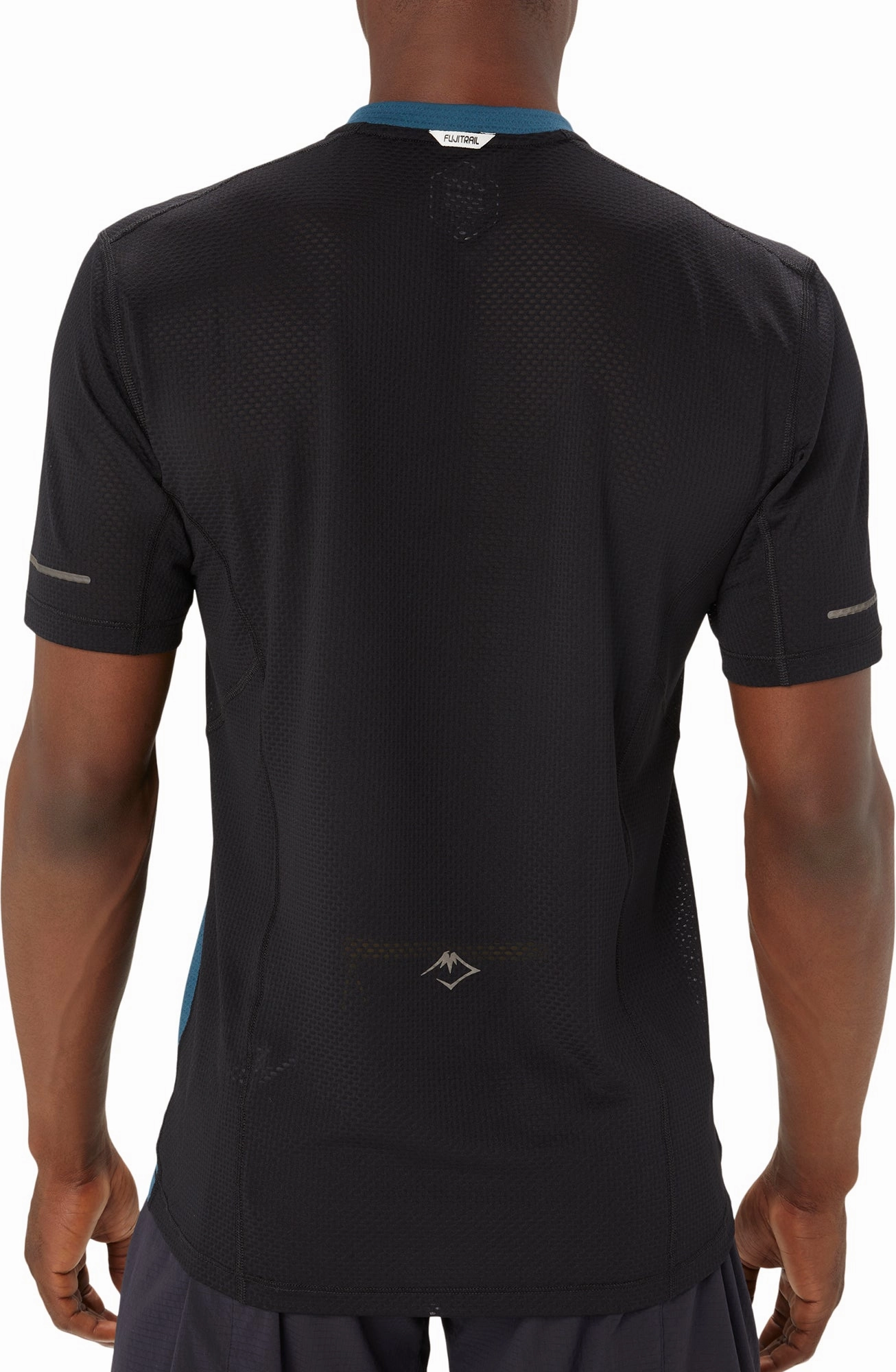 RelaxedFit Asics FujiTrail Half Zip Short Sleeve Mens Running Top - Blue