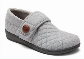 Women's Jackie Terry Cloth Slipper In Light Grey Flexible Slip Stretchable Upper