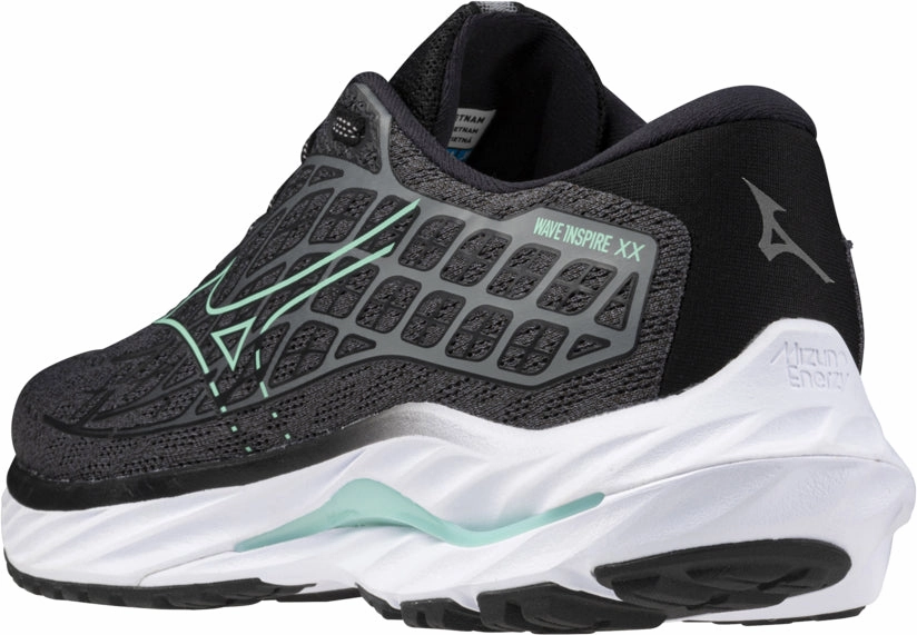 running in a cantilever bridge area shoes Mizuno Wave Inspire 20 WIDE FIT (D) Womens Running Shoes - Grey