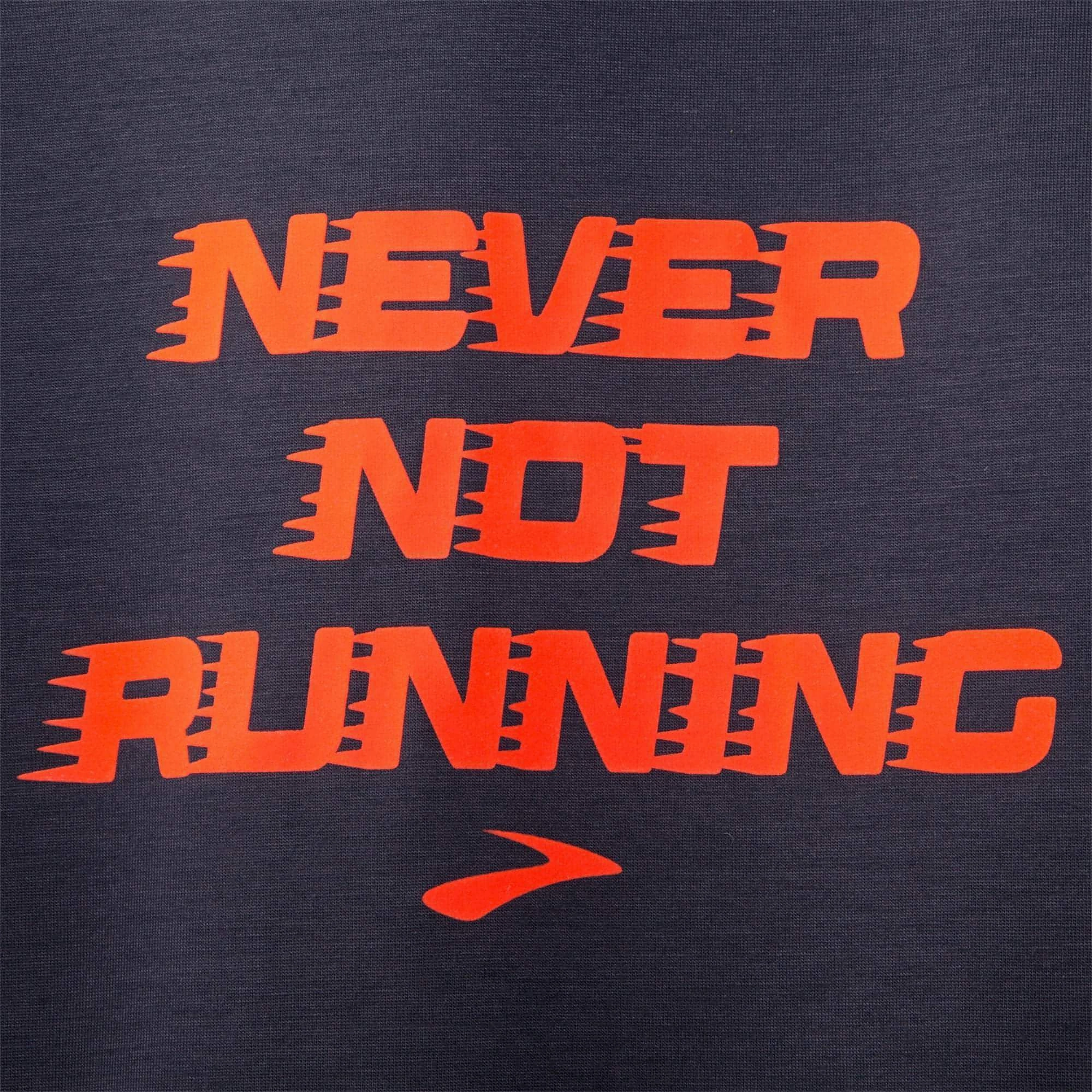 Brooks Distance Graphic Short Sleeve Mens Running Top - Grey Outdoor Smart Non Shrink Material