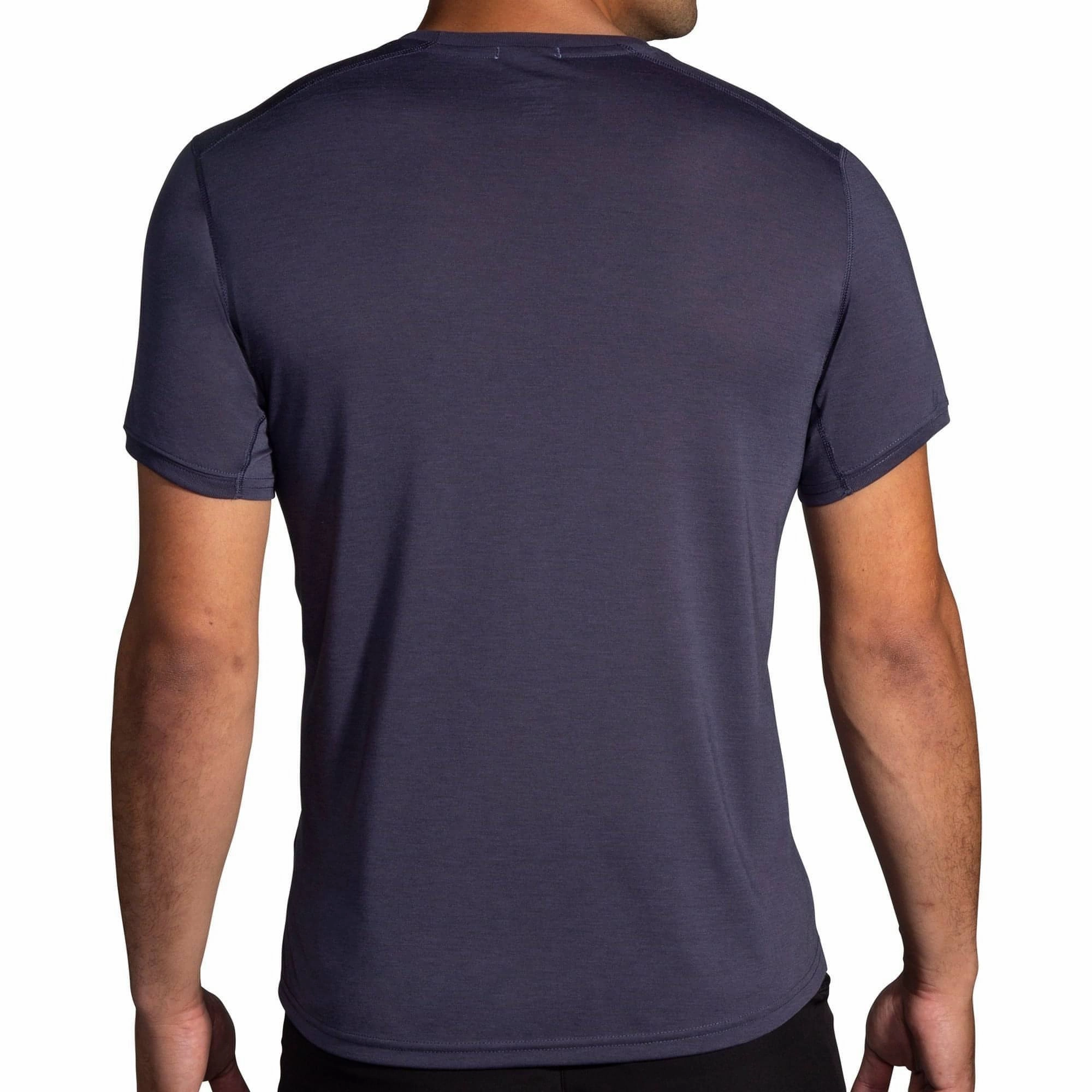 GarmentDyedTexture Brooks Distance Graphic Short Sleeve Mens Running Top - Grey