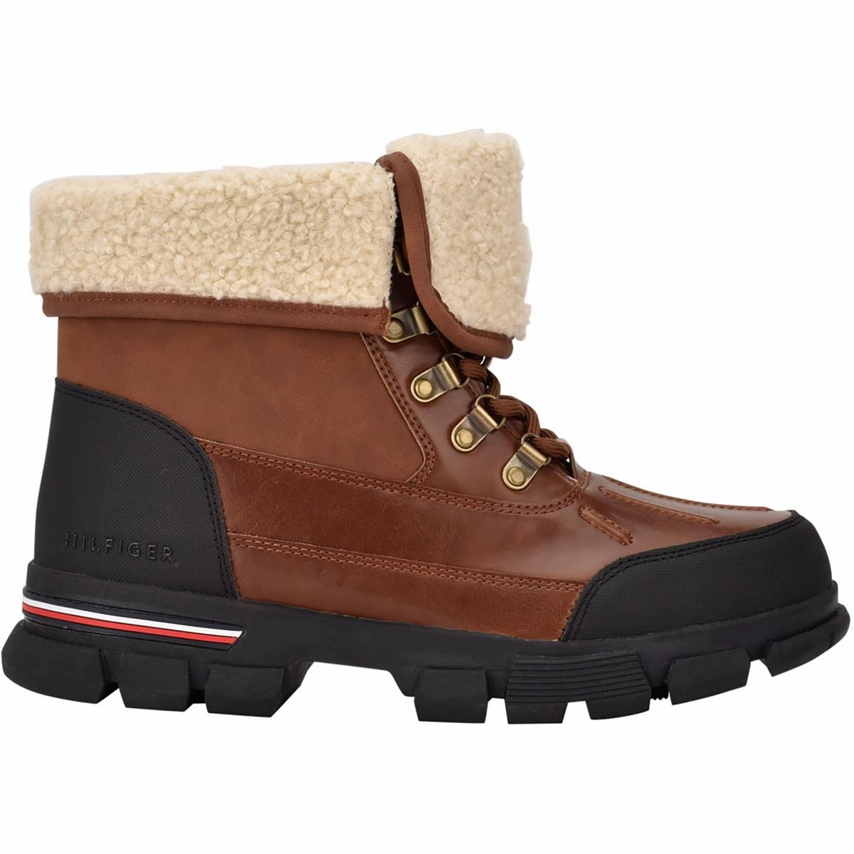 Idan Mens Faux Leather Lace-Up Winter & Snow Boots Breathable fabric