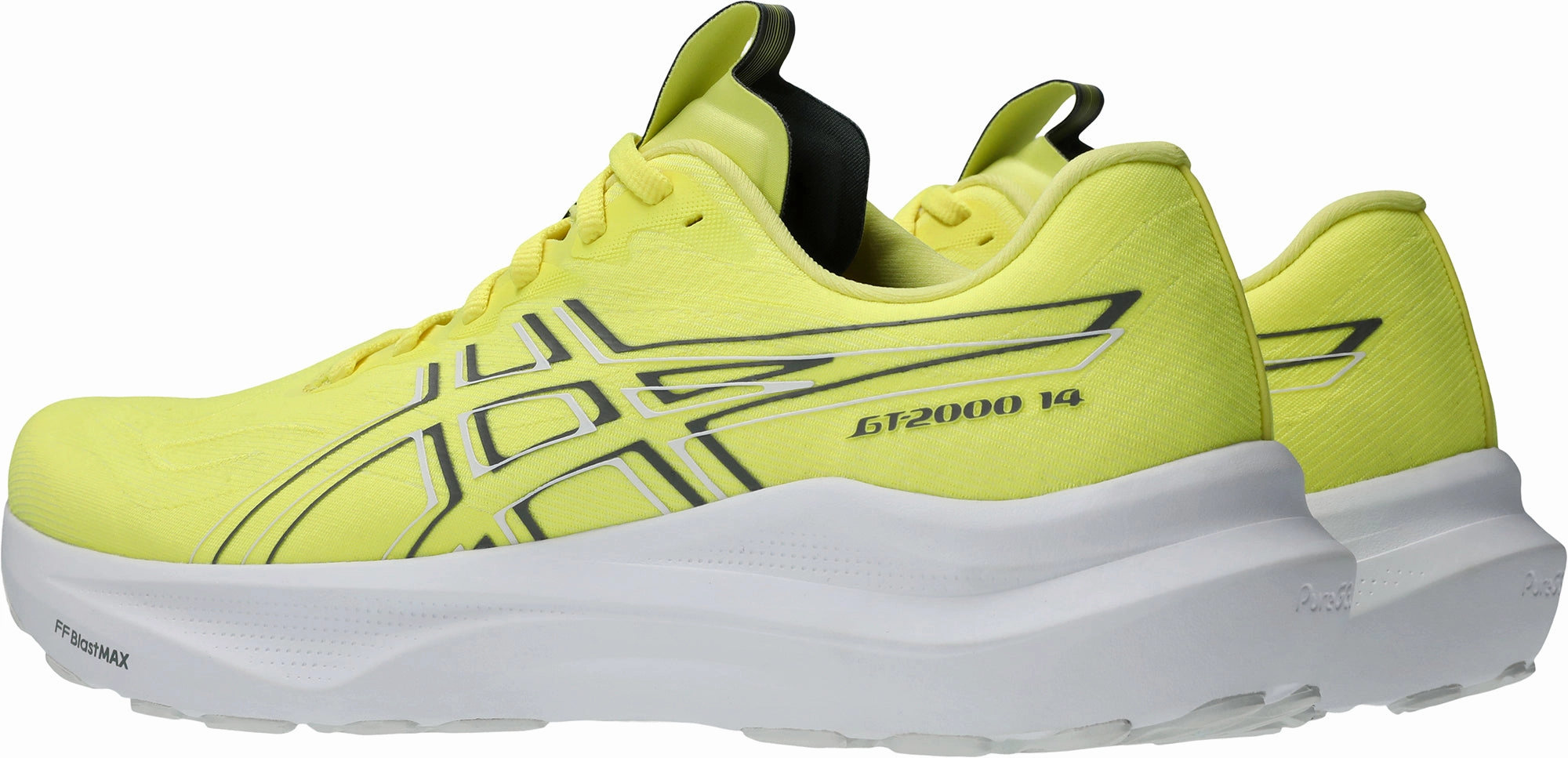 Asics GT 2000 14 Mens Running Shoes - Yellow Tensile Lacing High Top Design