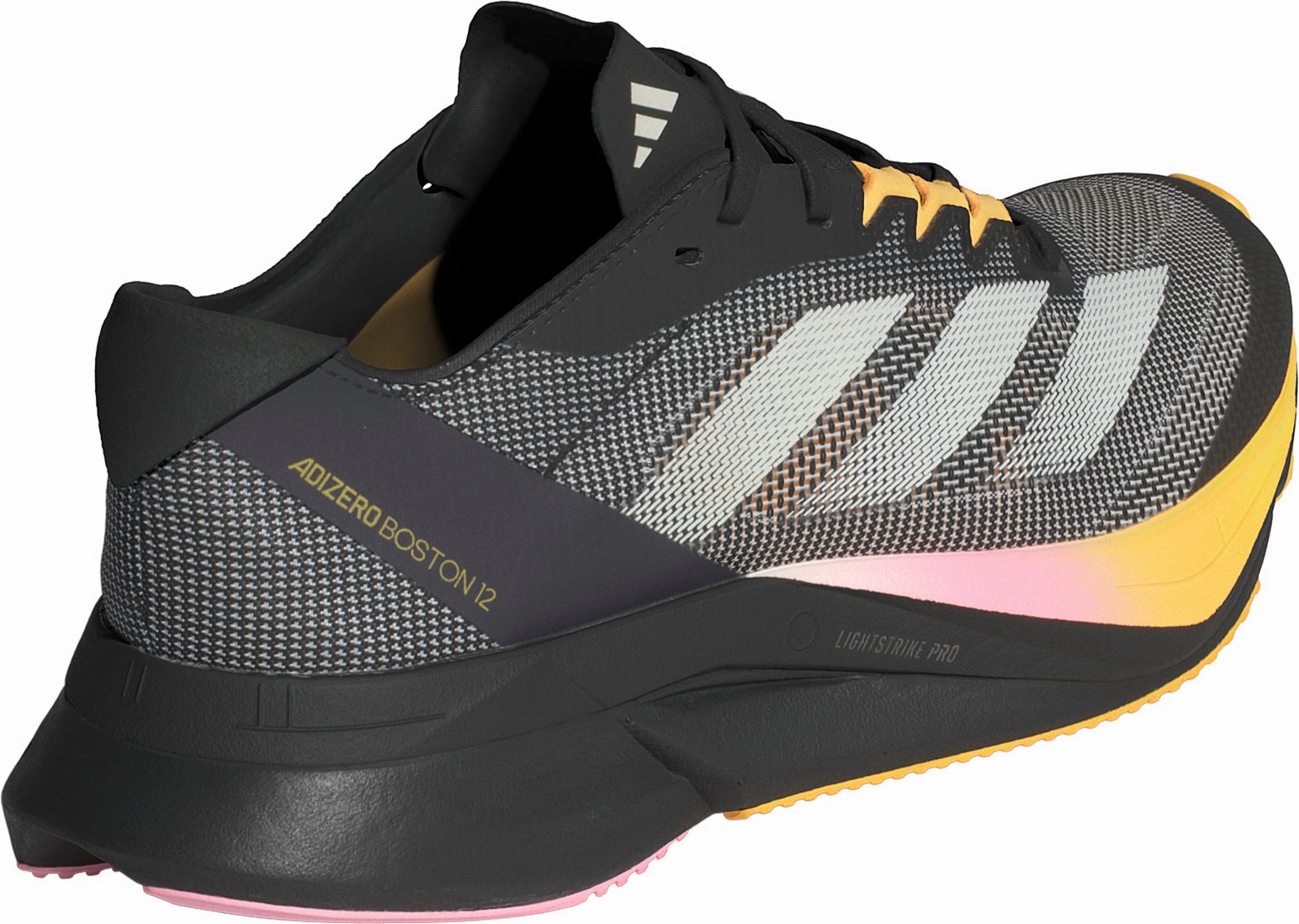 adidas Adizero Boston 12 Womens Running Shoes - Black rigid sole shoes