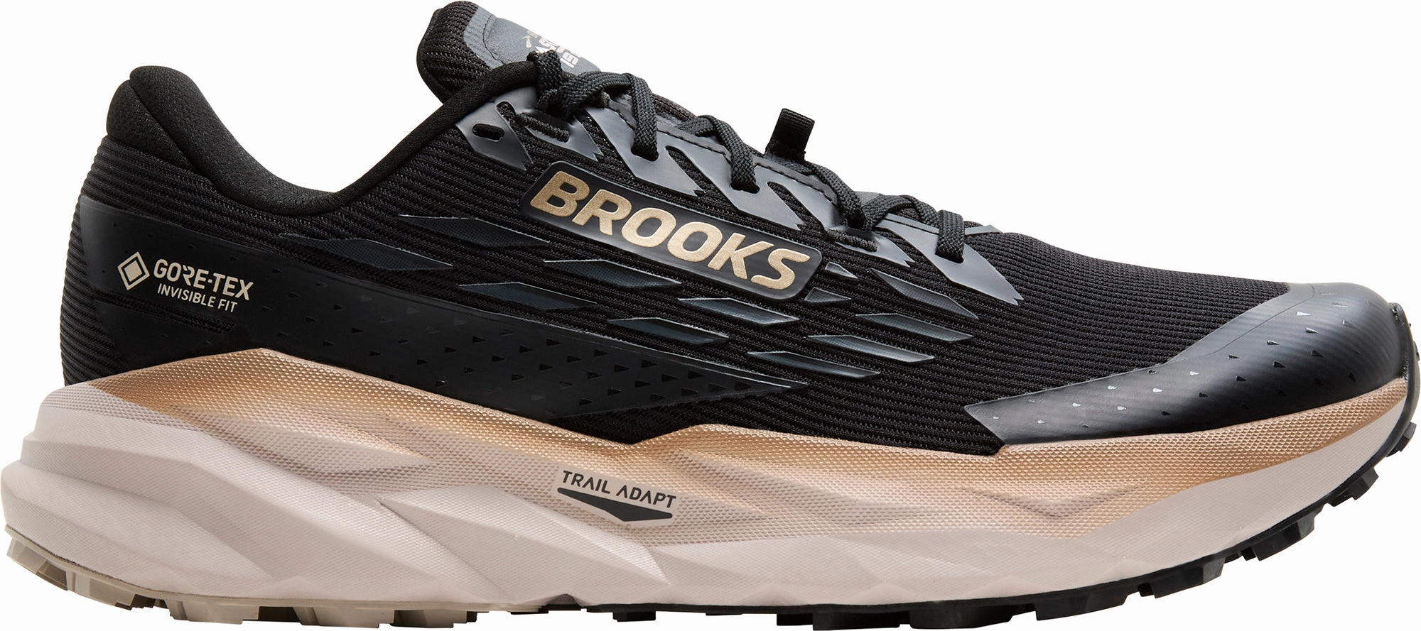 Comfortable Base Brooks Cascadia 19 GORE-TEX Mens Trail Running Shoes - Black
