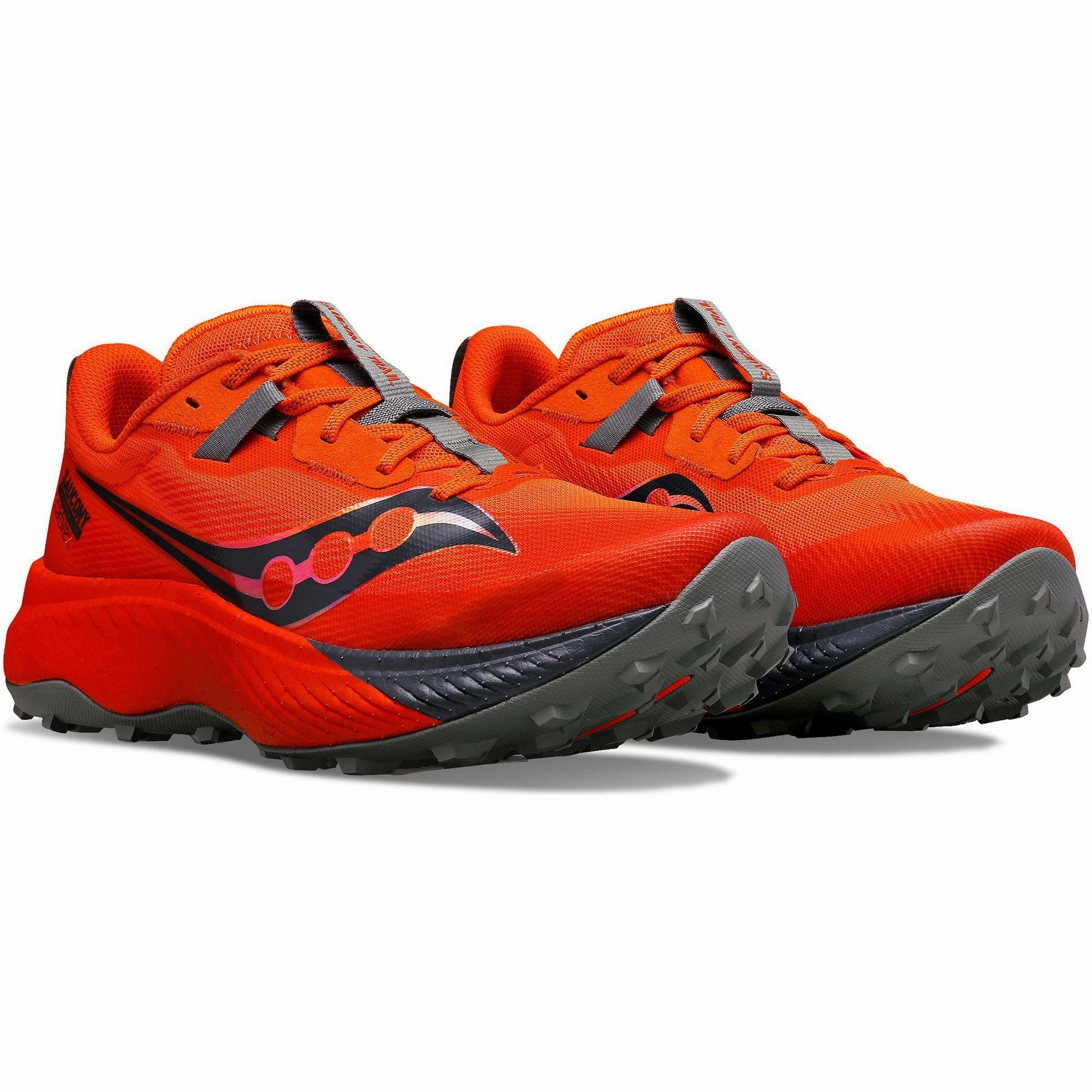 Saucony Endorphin Edge Mens Trail Running Shoes - Red tie - dye running shoes Energy Capturing Units