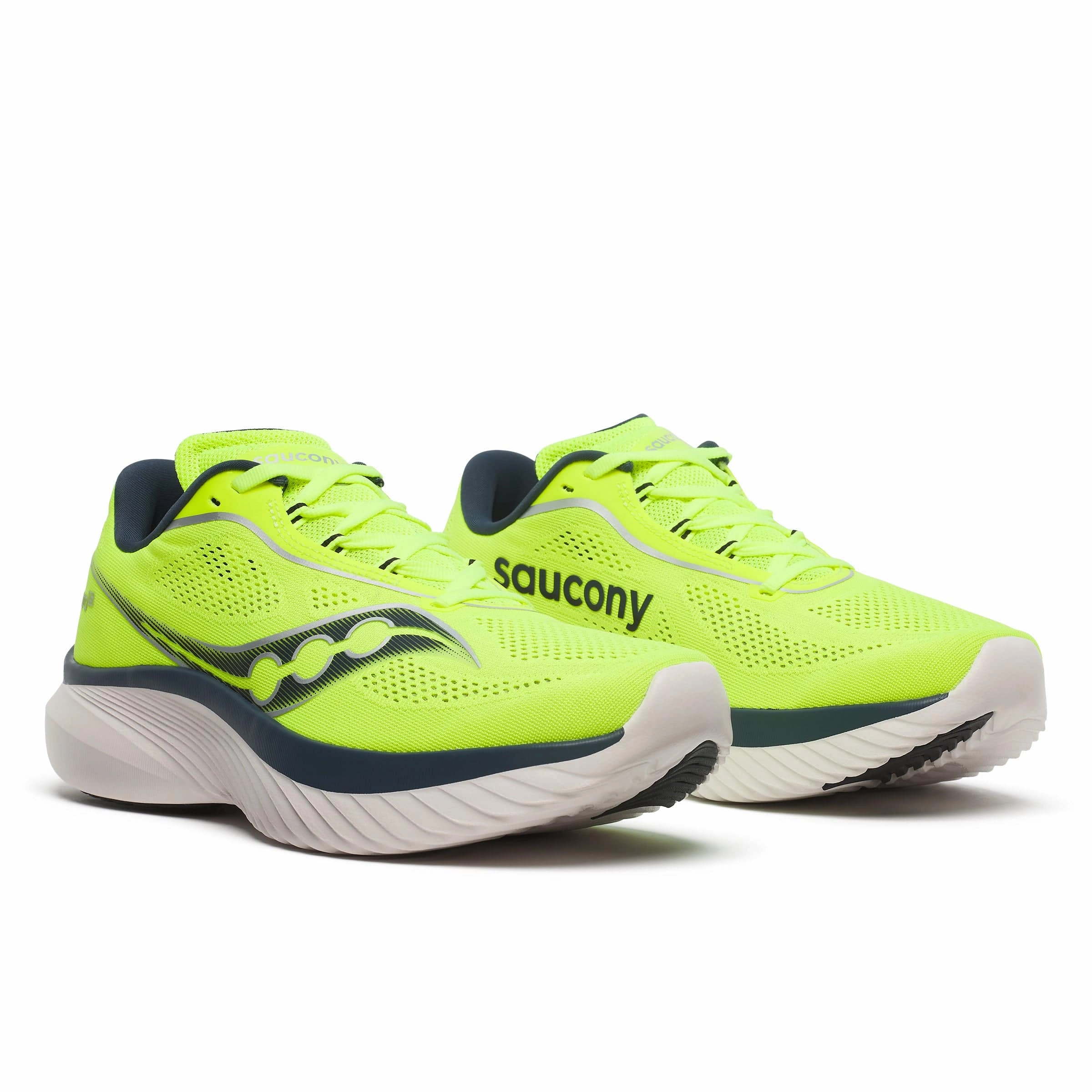 Shock Absorption Layer Quick Dry Material Saucony Kinvara 15 Men's Running Shoes Citron/Navy AW24