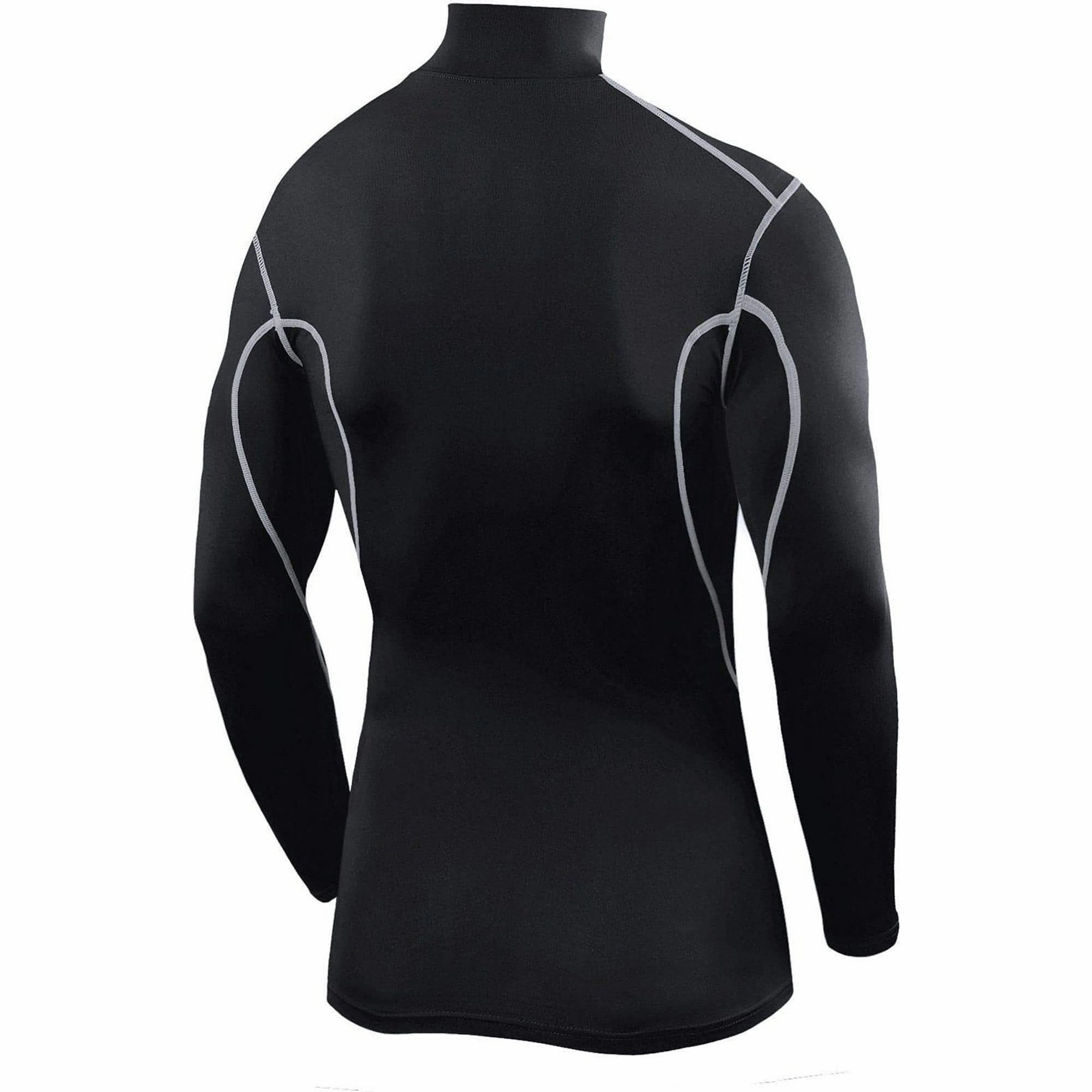 Sculpture Machine washable TCA Pro Performance Long Sleeve Mock Mens Compression Top - Black