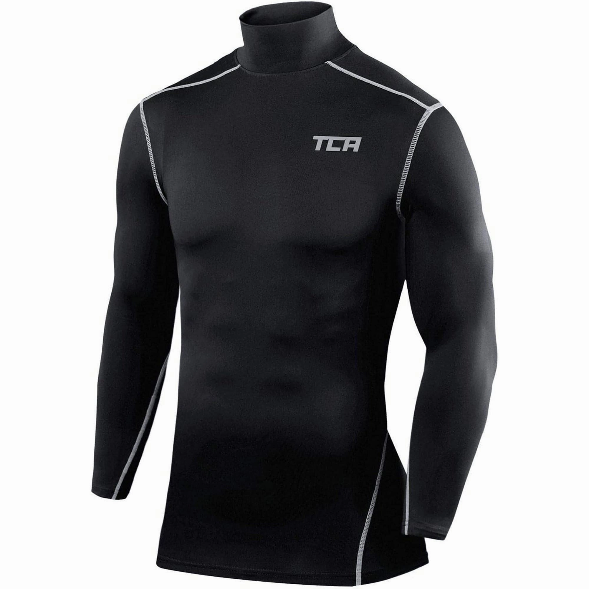Autumn TCA Pro Performance Long Sleeve Mock Mens Compression Top - Black