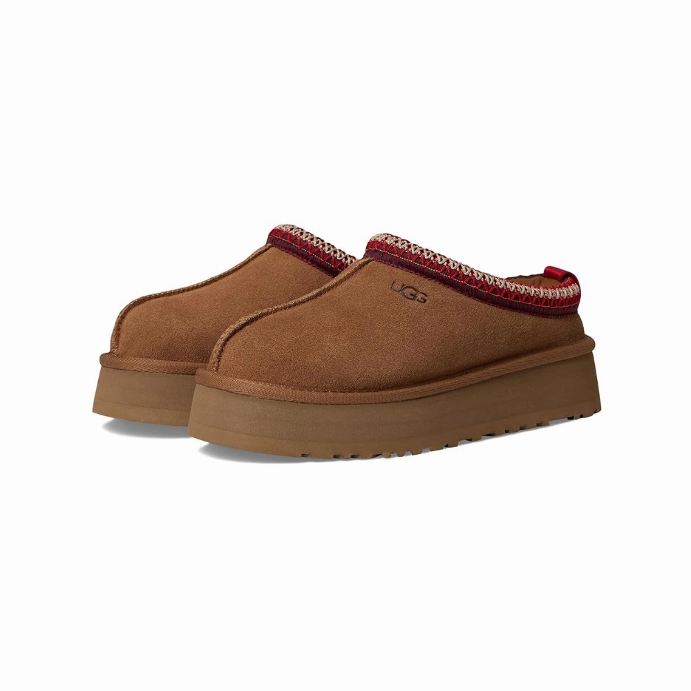 UGG Tazz II 1174471-CHE Slipper Women's Chestnut Suede Round Toe Slip-On GUG129 Durable Rubber Outsole All Day Fit