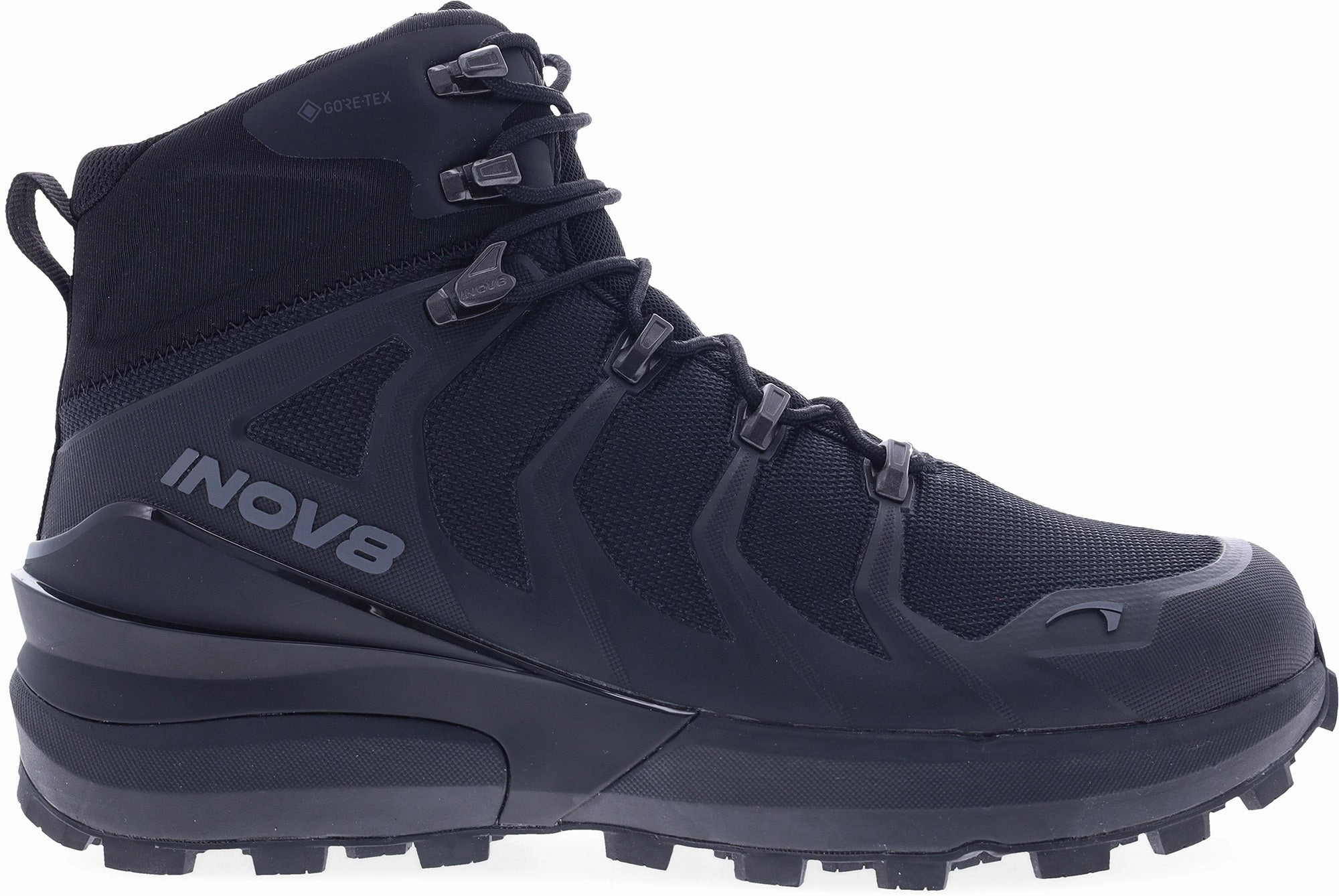 Inov8 Roclite Pro Mid GORE-TEX WIDE FIT Womens Walking Boots - Black Compression Molded Outsole leather sole shoes