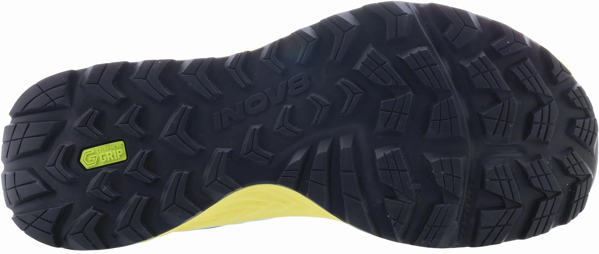 Inov8 TrailFly Speed WIDE FIT Mens Trail Running Shoes - Blue running in a light rail station area shoes