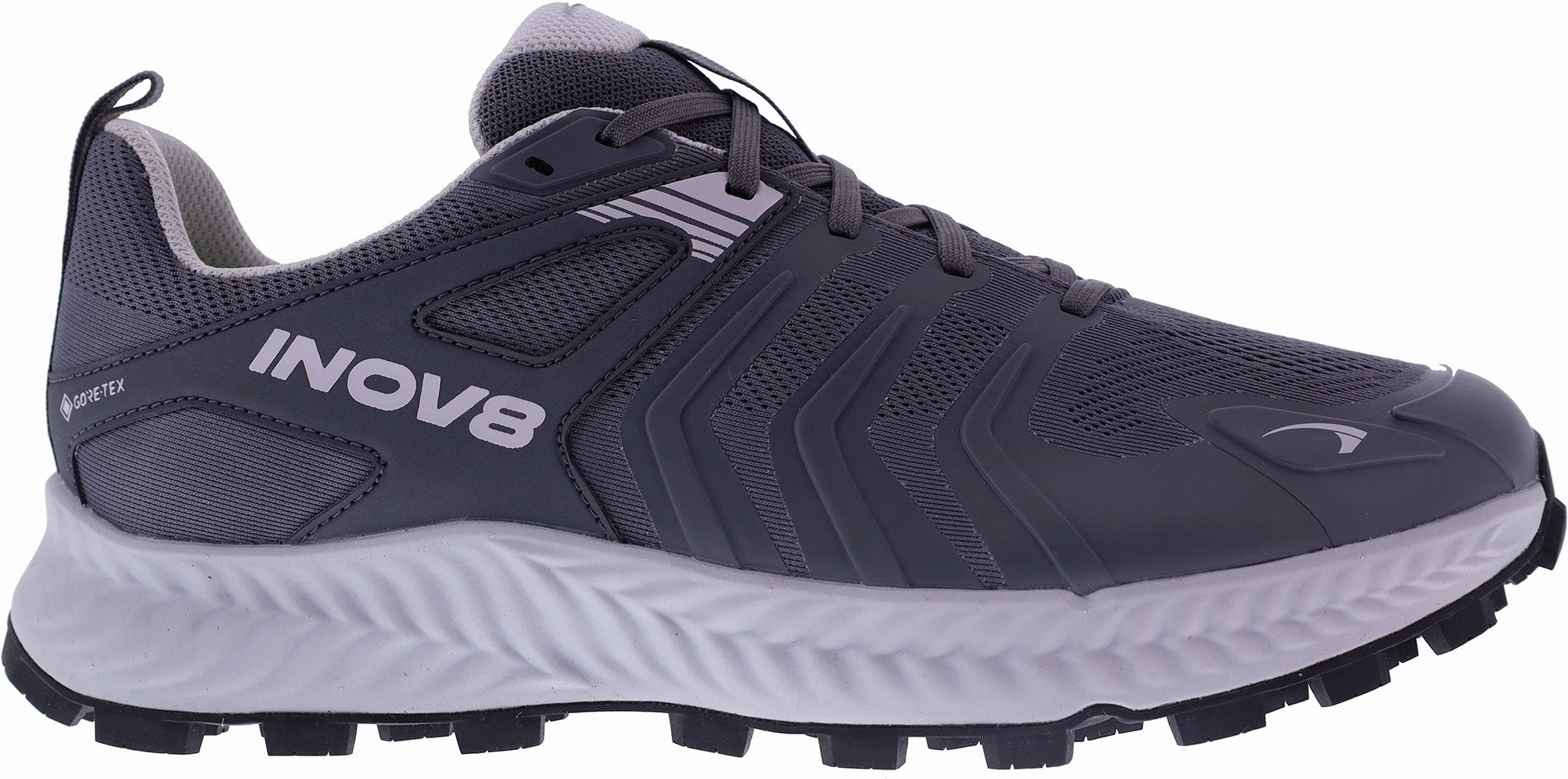 winter running running in a boardwalk area shoes Inov8 TrailTalon GORE-TEX Womens Trail Running Shoes - Grey