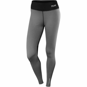 Non see through Outdoor Running Anti Odor TCA SuperThermal Performance Womens Long Running Tights - Grey