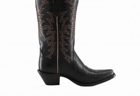 Isabella Leather Cowgirl Boots - Stylish Western Footwear & Comfort In Black Elastic Cuff Low Ankle Style